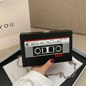 Retro Style Cassette Tape Design Crossbody Bag. NEW!